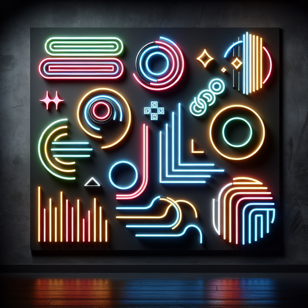 Realistic stock image of neon LED signs
